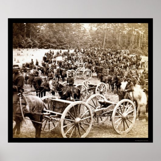Horse Drawn Cannons bij Fair Oaks, VA 1862 Poster (Voorkant)