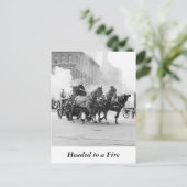 Horse Drawn Fire Engine, begin jaren 1900 Briefkaart (Staand voorkant)