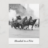 Horse Drawn Fire Engine, begin jaren 1900 Briefkaart (Voorkant)