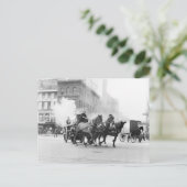 Horse Drawn Fire Engine, begin jaren 1900 Briefkaart (Staand voorkant)