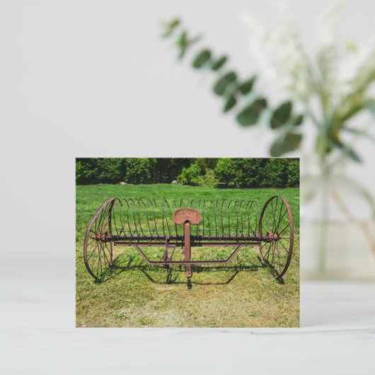 Horse Drawn Hay Rake Briefkaart (Staand voorkant)