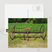 Horse Drawn Hay Rake Briefkaart (Voorkant / Achterkant)