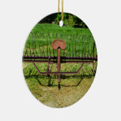 Horse Drawn Hay Rake Keramisch Ornament (Rechts)