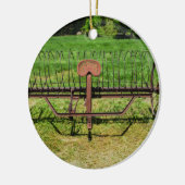 Horse Drawn Hay Rake Keramisch Ornament (Links)