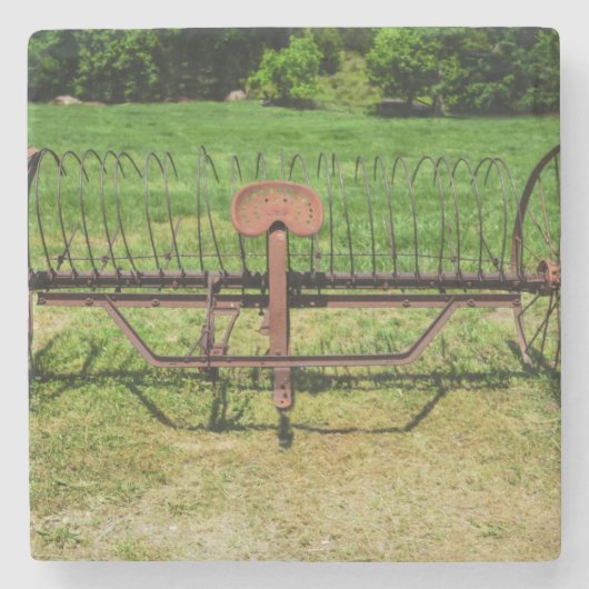 Horse Drawn Hay Rake Stenen Onderzetter (Voorkant)
