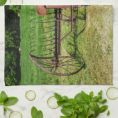 Horse Drawn Hay Rake Theedoek (Gevouwen)