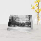 Horse Drawn Sleigh NYC Greeting Card Kaart (Gele Bloem)