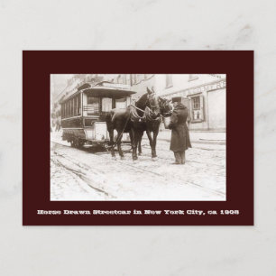 Horse Drawn Streetcar in New York City Briefkaart