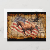 Horse, Eagle and US Flag Briefkaart (Voorkant / Achterkant)