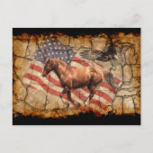 Horse, Eagle and US Flag Briefkaart (Voorkant)