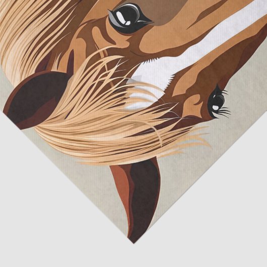 horse eating spaghetti decoupage tissuepapier (Detail)