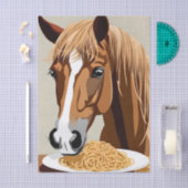 horse eating spaghetti decoupage tissuepapier (Craft)