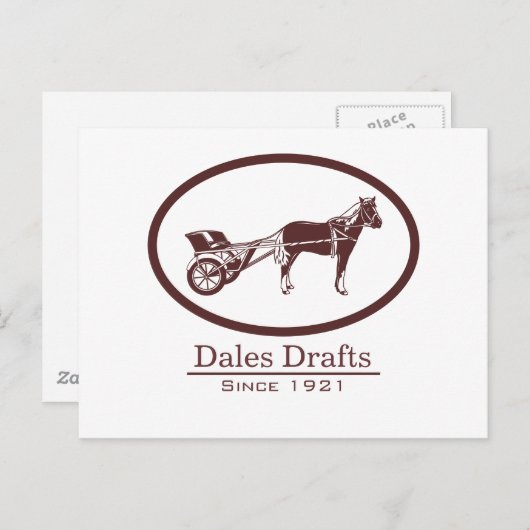 Horse en Buggy Logo Briefkaart (Voorkant / Achterkant)