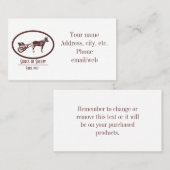 Horse en Buggy Logo Visitekaartje (Voorkant / Achterkant)