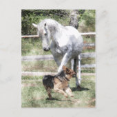 HORSE- EN DOG-WATERVERF BRIEFKAART (Voorkant)