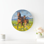 Horse en foal Wall-klok Grote Klok (Huis)