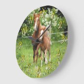 Horse en foal Wall-klok Grote Klok (Hoek)