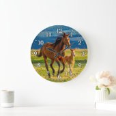 Horse en foal Wall-klok Grote Klok (Huis)