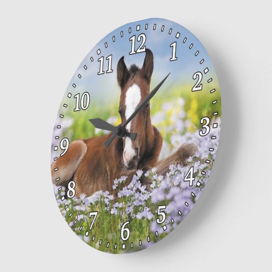 Horse en foal Wall-klok Grote Klok (Hoek)