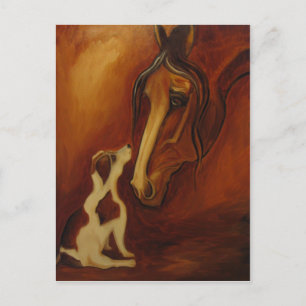 Horse en Jack Russell Briefkaart