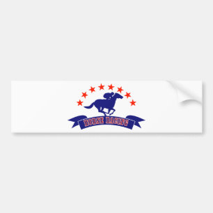 Horse en jockey racing silhouette sterren bumpersticker