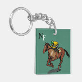 Horse en Jockey Sleutelhanger (Voorkant Links)