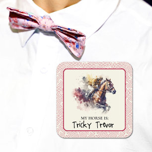 Horse en Jockey Vierkante Sticker