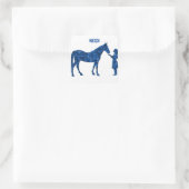 HORSE- EN MEISJES-STICKERS VERPERSONEN. VIERKANTE STICKER (Tas)