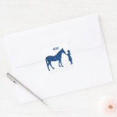HORSE- EN MEISJES-STICKERS VERPERSONEN. VIERKANTE STICKER (Envelop)