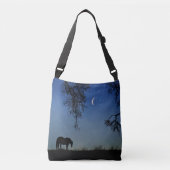 Horse en Moon Beauful Fine Fantasy Art Crossbody Tas (Voorkant)