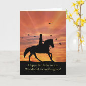 Horse en Rider Granddochter Birthday Kaart (Gele Bloem)