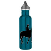 Horse en Rider silhouette personaliseren 24oz Waterfles (Links)