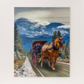 HORSE EN VERVOER MET MOUNT SHASTA JIGSAW PUZZLE LEGPUZZEL (Verticaal)
