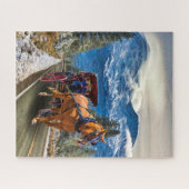 HORSE EN VERVOER MET MOUNT SHASTA JIGSAW PUZZLE LEGPUZZEL (Horizontaal)
