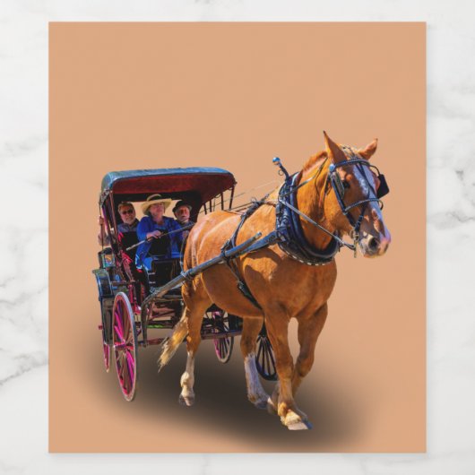 HORSE EN VERVOER WIJN ETIKET (Enkel label)