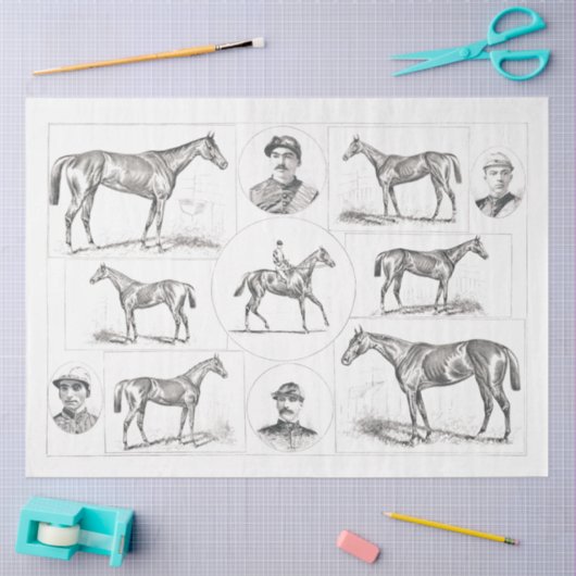 Horse Ephemera Decoupage Boerderij Tissuepapier (Craft)