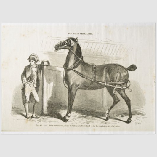 Horse Ephemera Decoupage  Franse soldaat Tissuepapier (Voorkant)