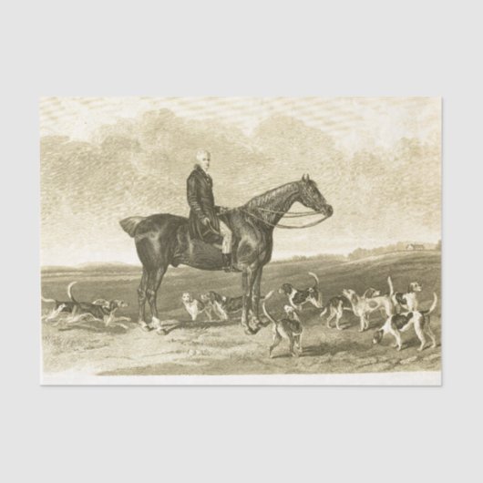 Horse Ephemera Decoupage  Man Honden Hunt Tissuepapier (Voorkant)