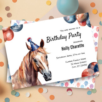 Horse Equestrian Boerderij Animal Birthday Party Kaart