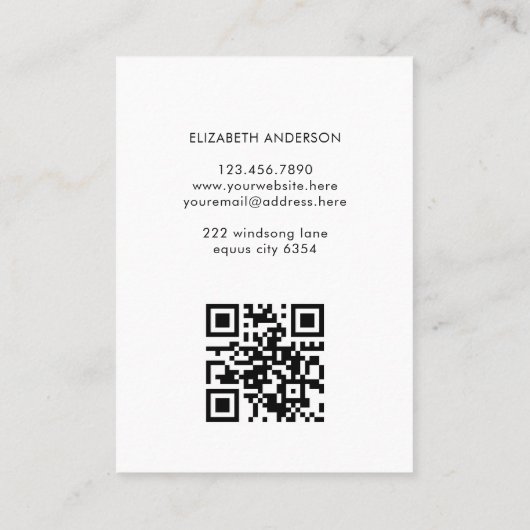 Horse Equestrian Business Logo QR Code Visitekaartje (Achterkant)
