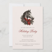 Horse Equestrian Festive Christmas Holiday Party Kaart (Voorkant)