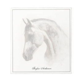 Horse Equestrian Lusitano Elegant Custom Name Notitieblok
