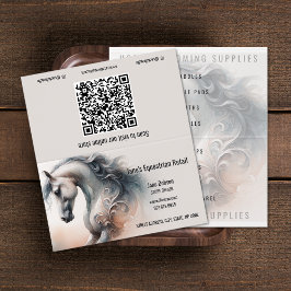 Horse Equestrian QR Code Gevouwen Visitekaartjes