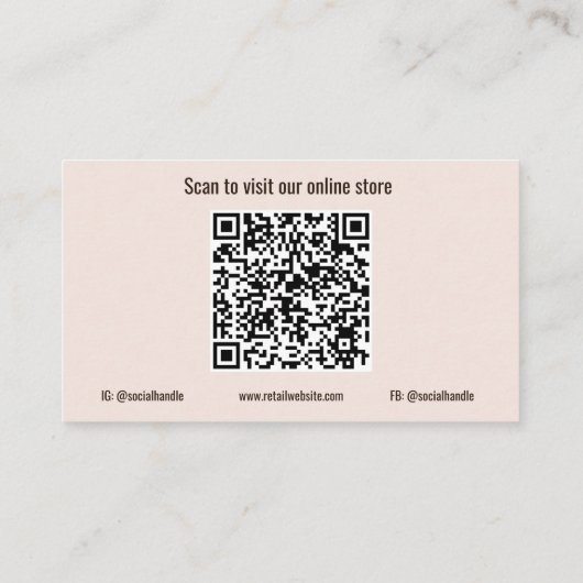 Horse Equestrian QR Code Visitekaartje (Achterkant)