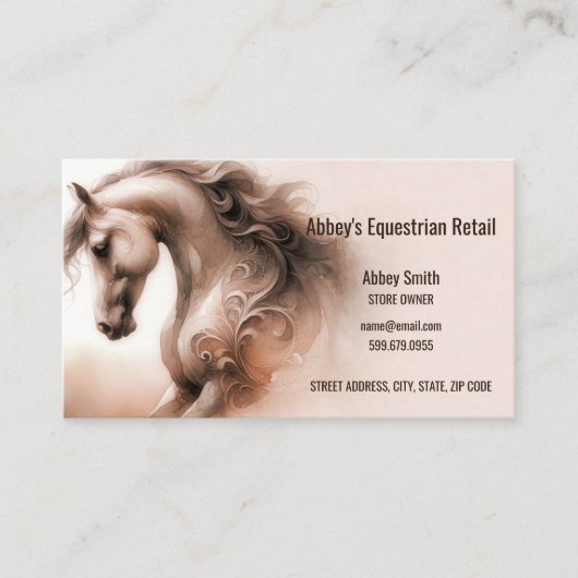 Horse Equestrian QR Code Visitekaartje (Voorkant)