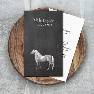 Horse Equestrian Rustic Black Visitekaartje