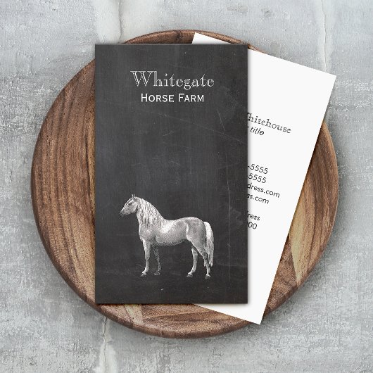 Horse Equestrian Rustic Black Visitekaartje