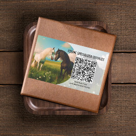Horse Equine Business Stickers met QR-code