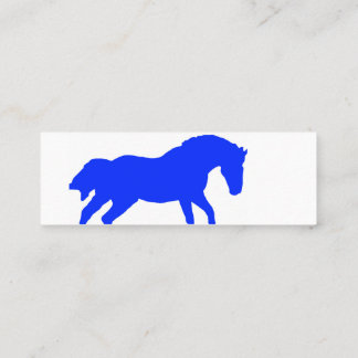 Horse Equine Minimal Royal Blue Business Card Mini Visitekaartje