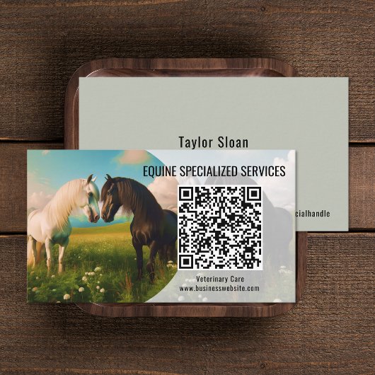 Horse Equine QR Code Visitekaartjes